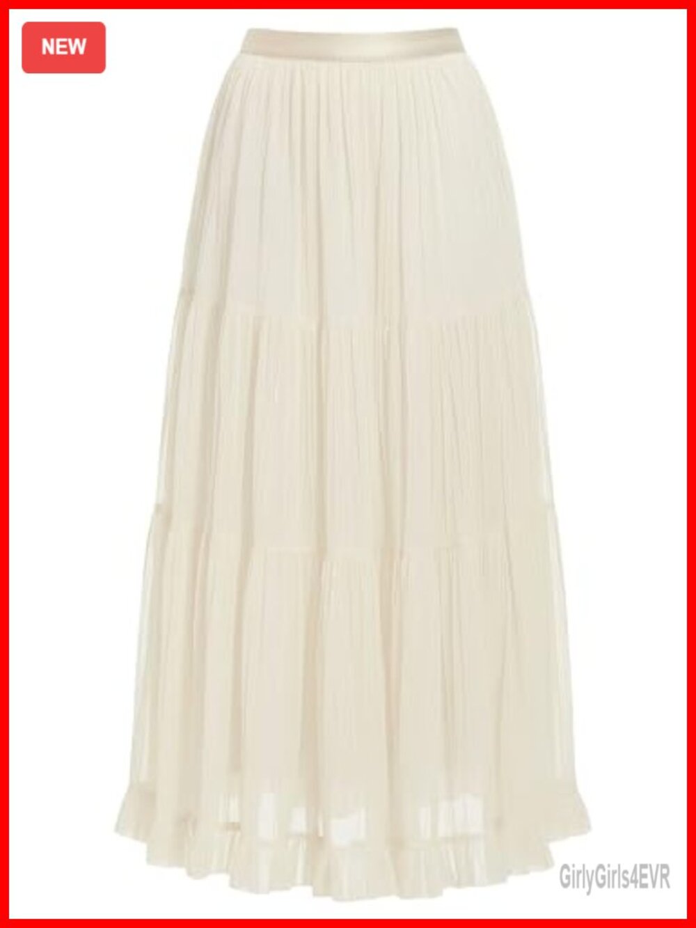 Women High Waisted Flowy Pleated Tulle Maxi Skirt A-Line